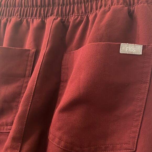 Figs Zamora high waisted women’s size XS burgundy - Picture 6 of 9